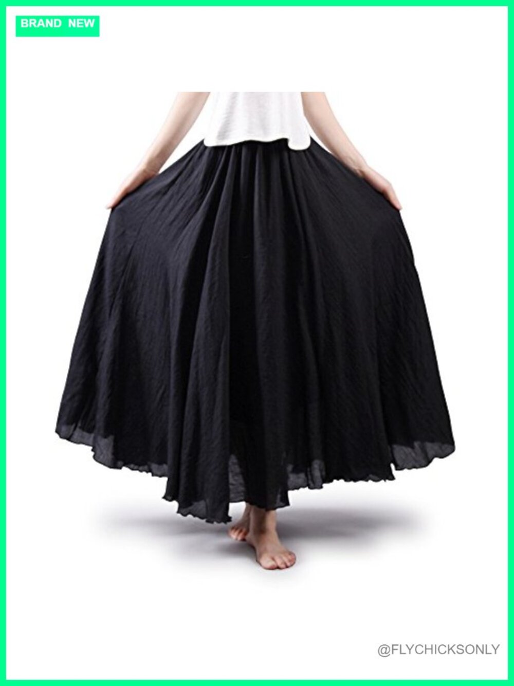 Women's 100% Cotton Flowy Maxi Skirt A-Line Renaissance